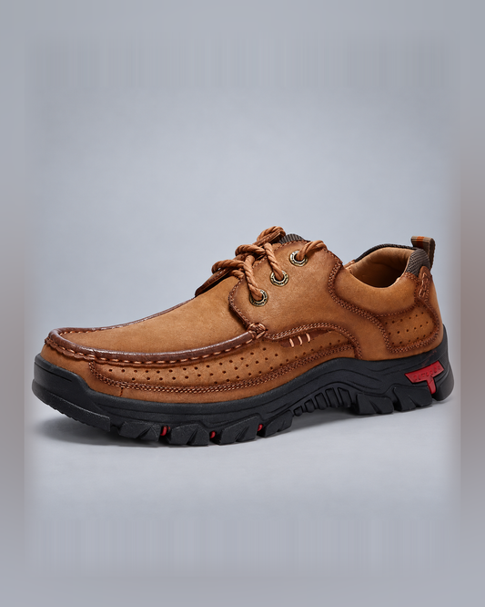 Men's Genuine Leather Outdoor Lace-Up Walking Shoes