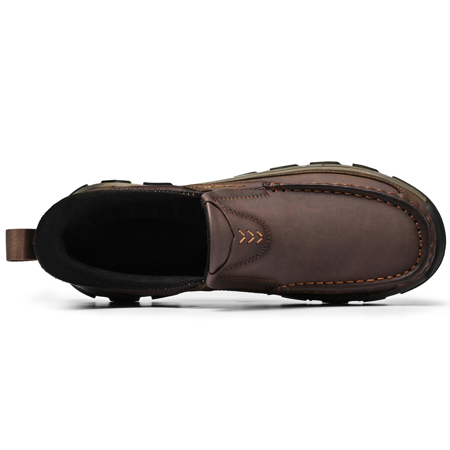 Mostelo® Mens Slip On Casual Outdoor Leather Walking Hiking Shoes V3688