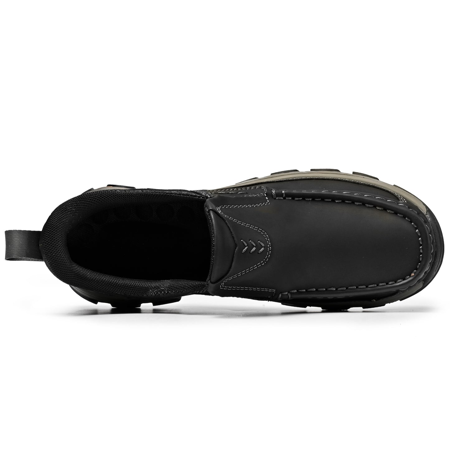 Mostelo® Mens Slip On Casual Outdoor Leather Walking Hiking Shoes V3688