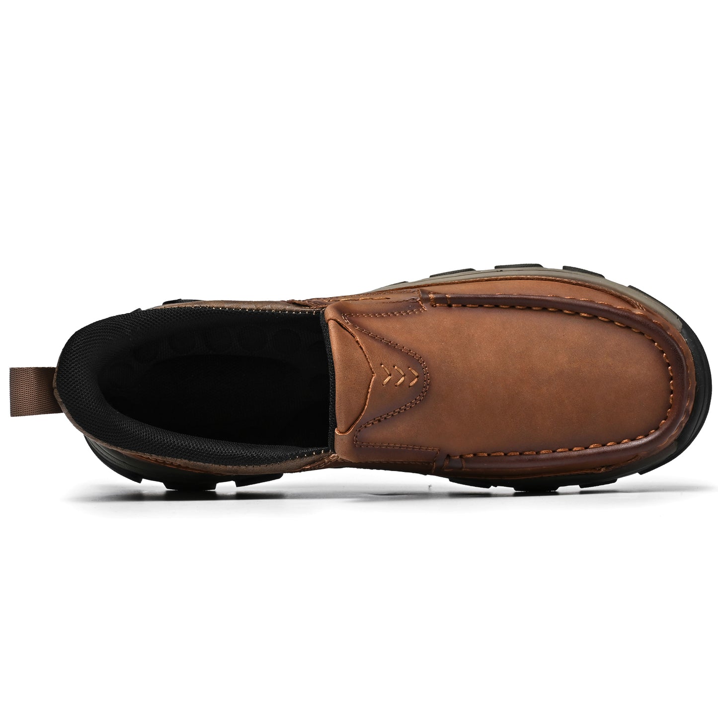 Mostelo® Mens Slip On Casual Outdoor Leather Walking Hiking Shoes V3688