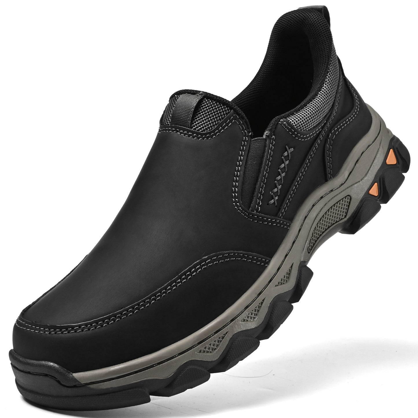 Mostelo® Mens Slip On Casual Outdoor Leather Walking Hiking Shoes V3686