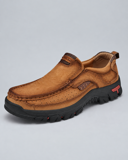 Mostelo Orthopedic Comfort Slip-On Leather Hiking Shoes