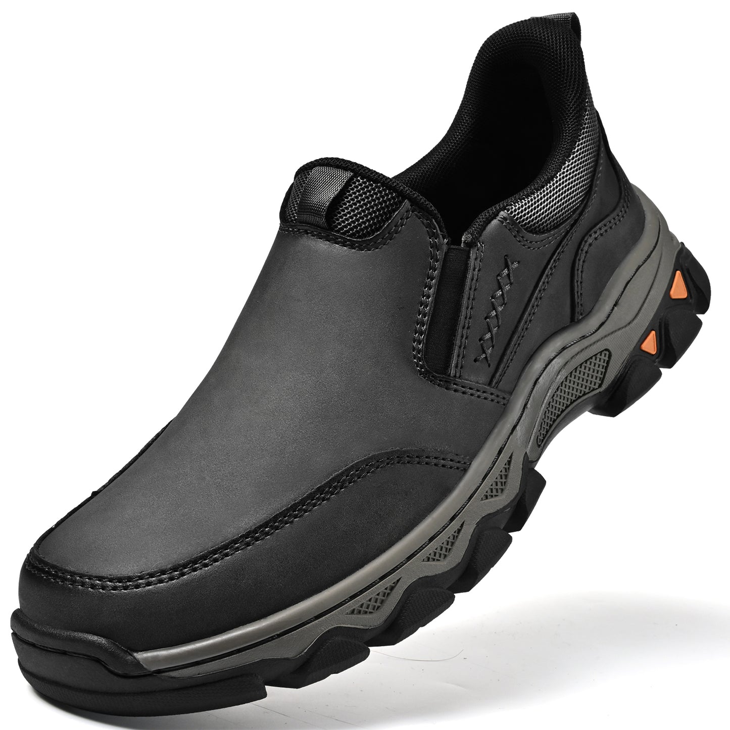 Mostelo® Mens Slip On Casual Outdoor Leather Walking Hiking Shoes V3686