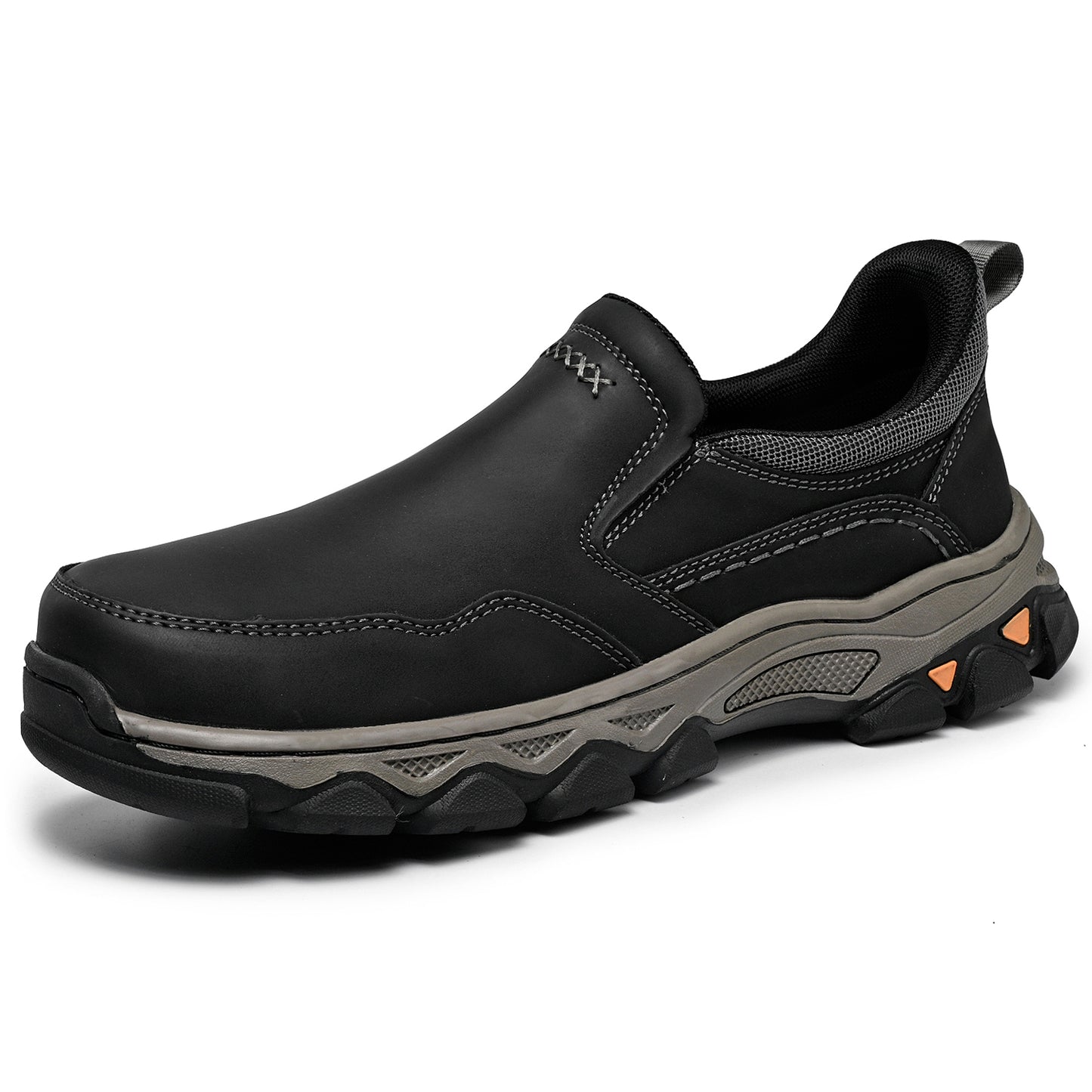 Mostelo® Mens Slip On Casual Outdoor Leather Walking Hiking Shoes V3382/V3699