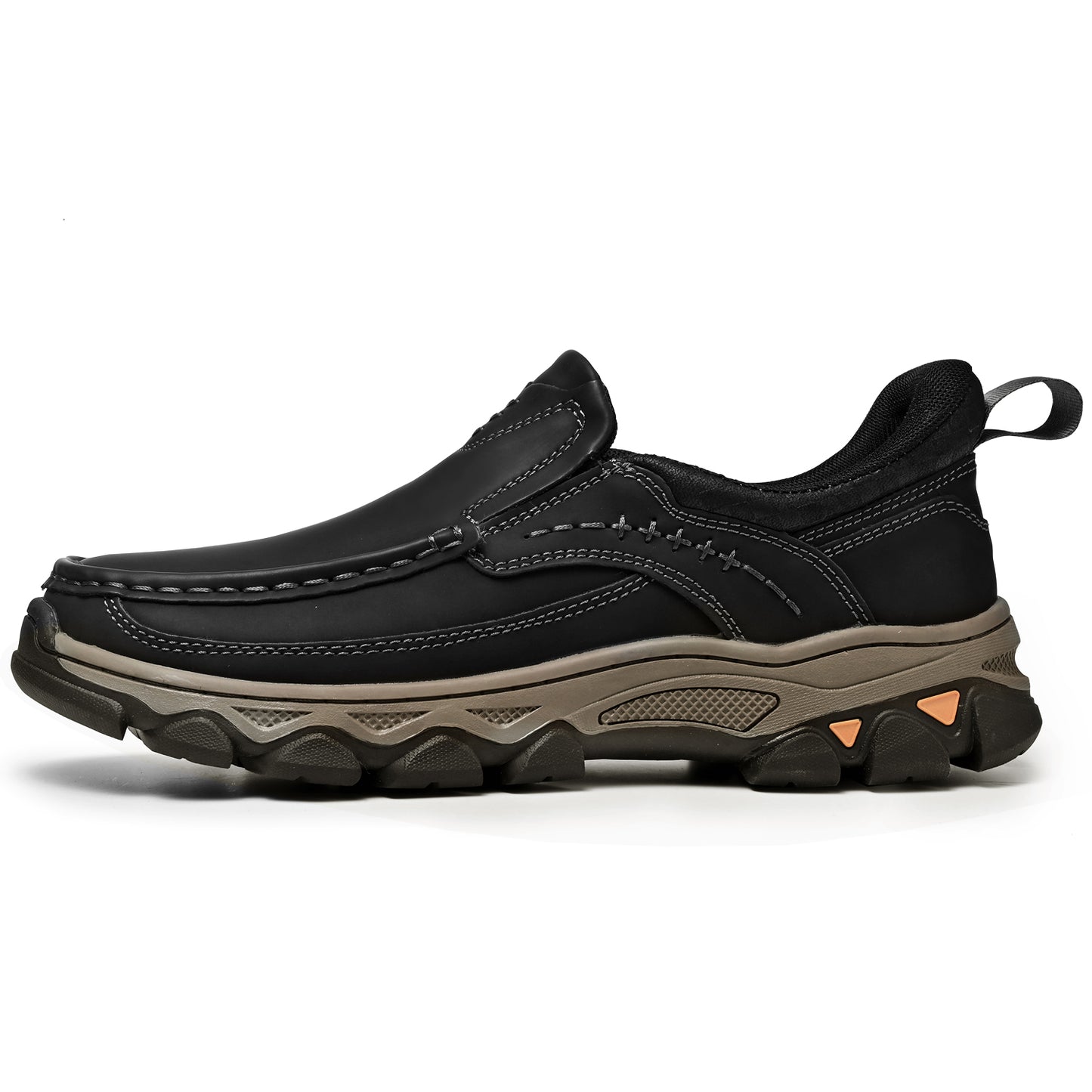 Mostelo® Mens Slip On Casual Outdoor Leather Walking Hiking Shoes V3688