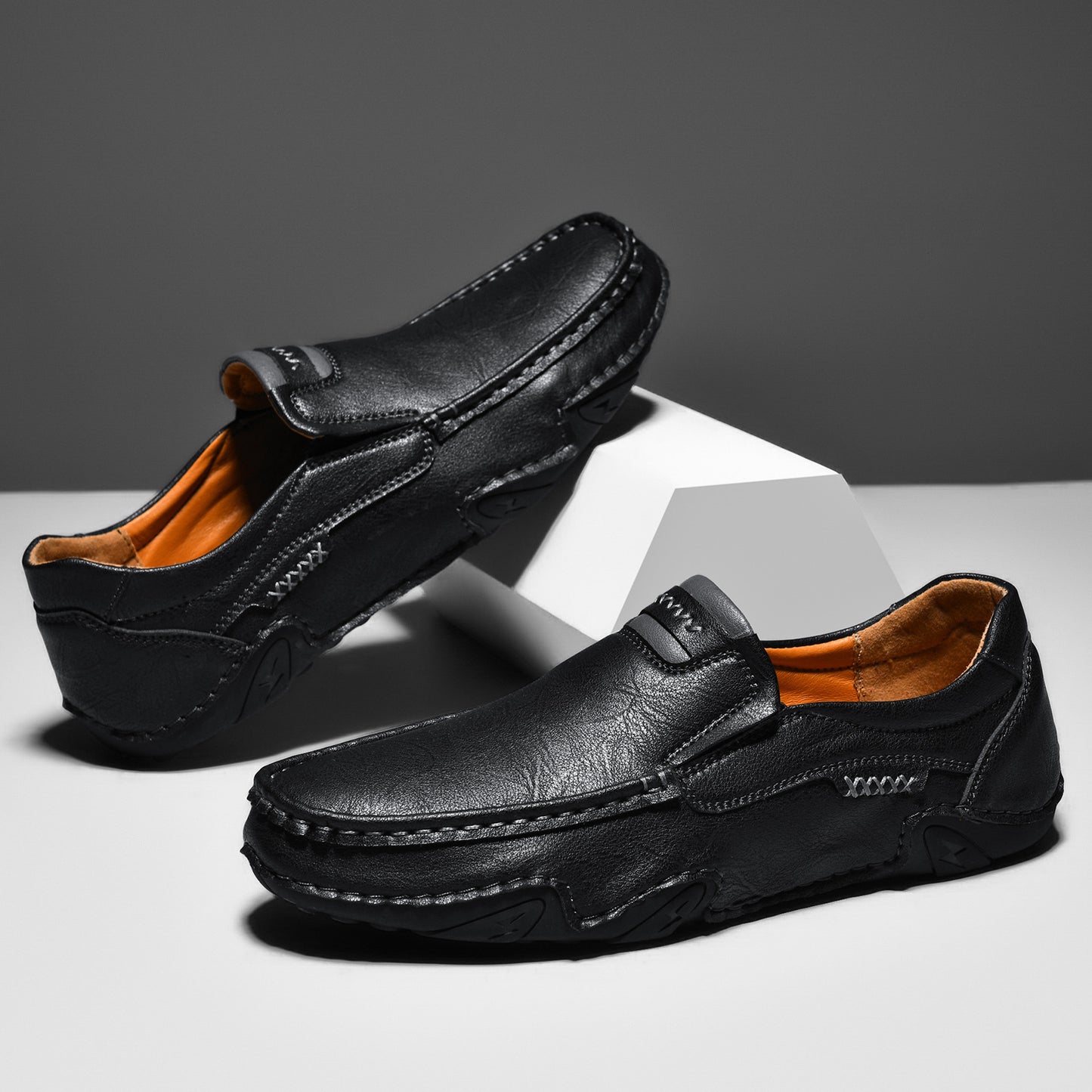 Mostelo Men's Casual Slip On Soft Leather Lightweight Shoes