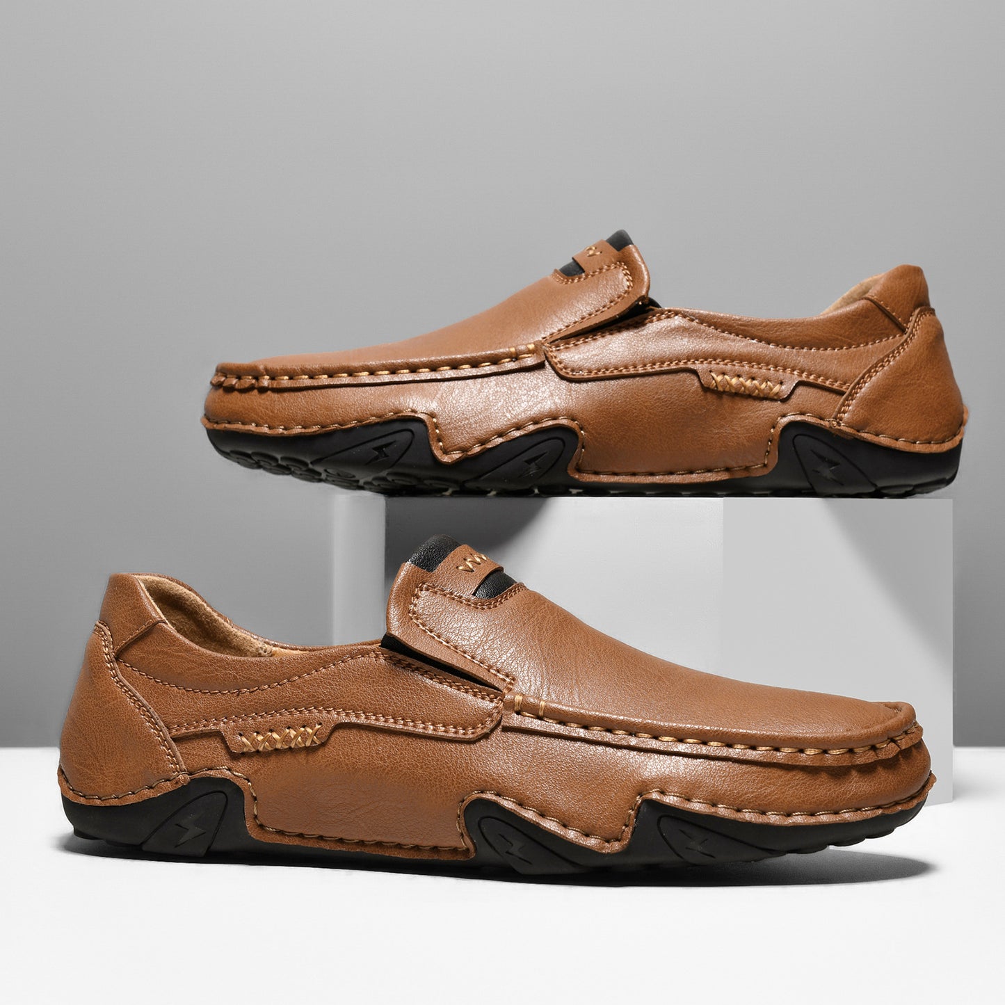 Mostelo Men's Casual Slip On Soft Leather Lightweight Shoes