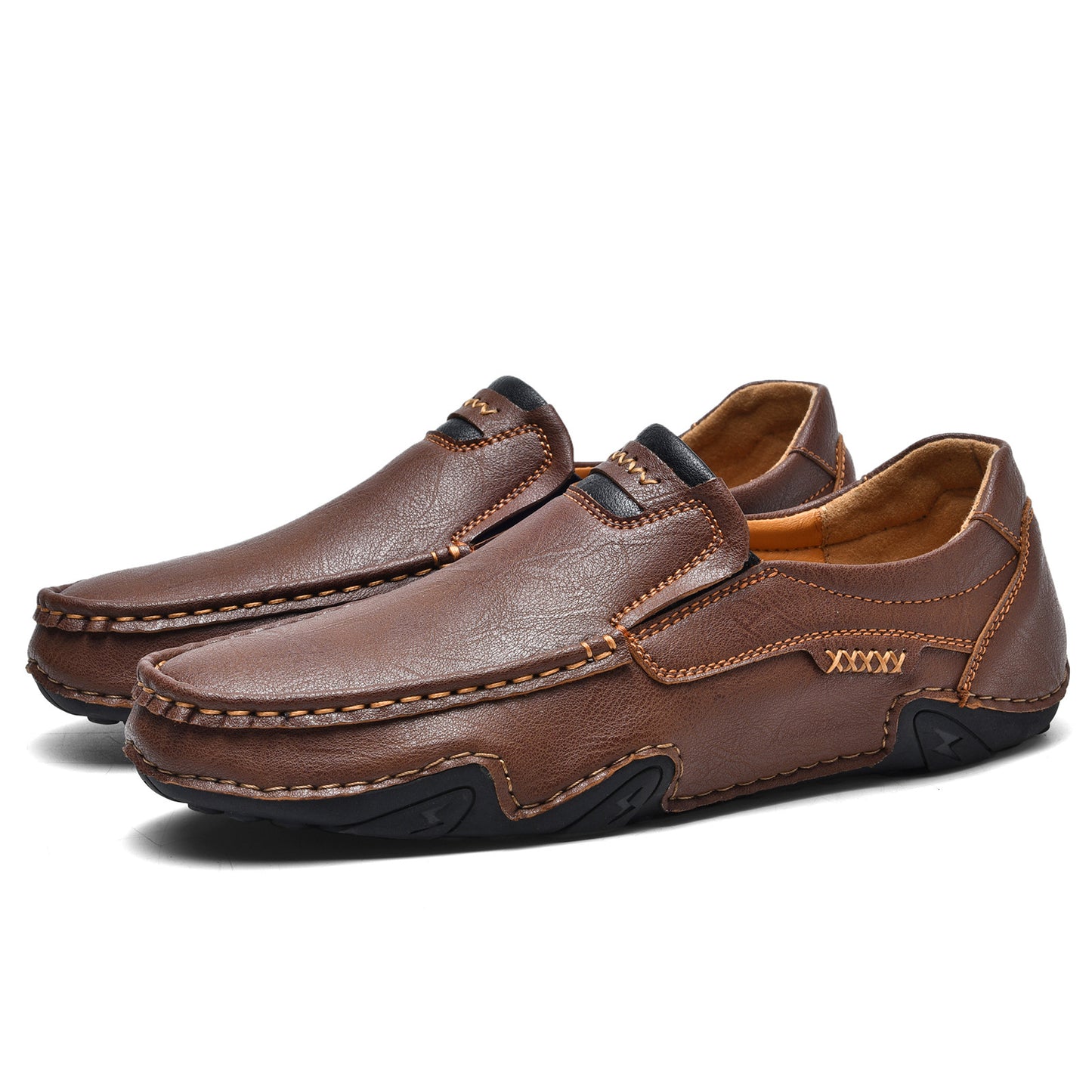 Mostelo Men's Casual Slip On Soft Leather Lightweight Shoes