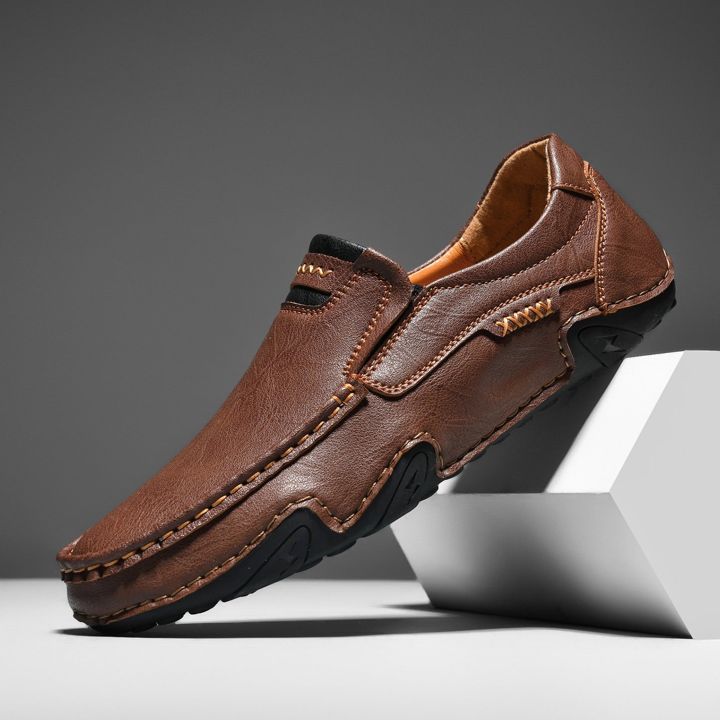 Mostelo Men's Casual Slip On Soft Leather Lightweight Shoes