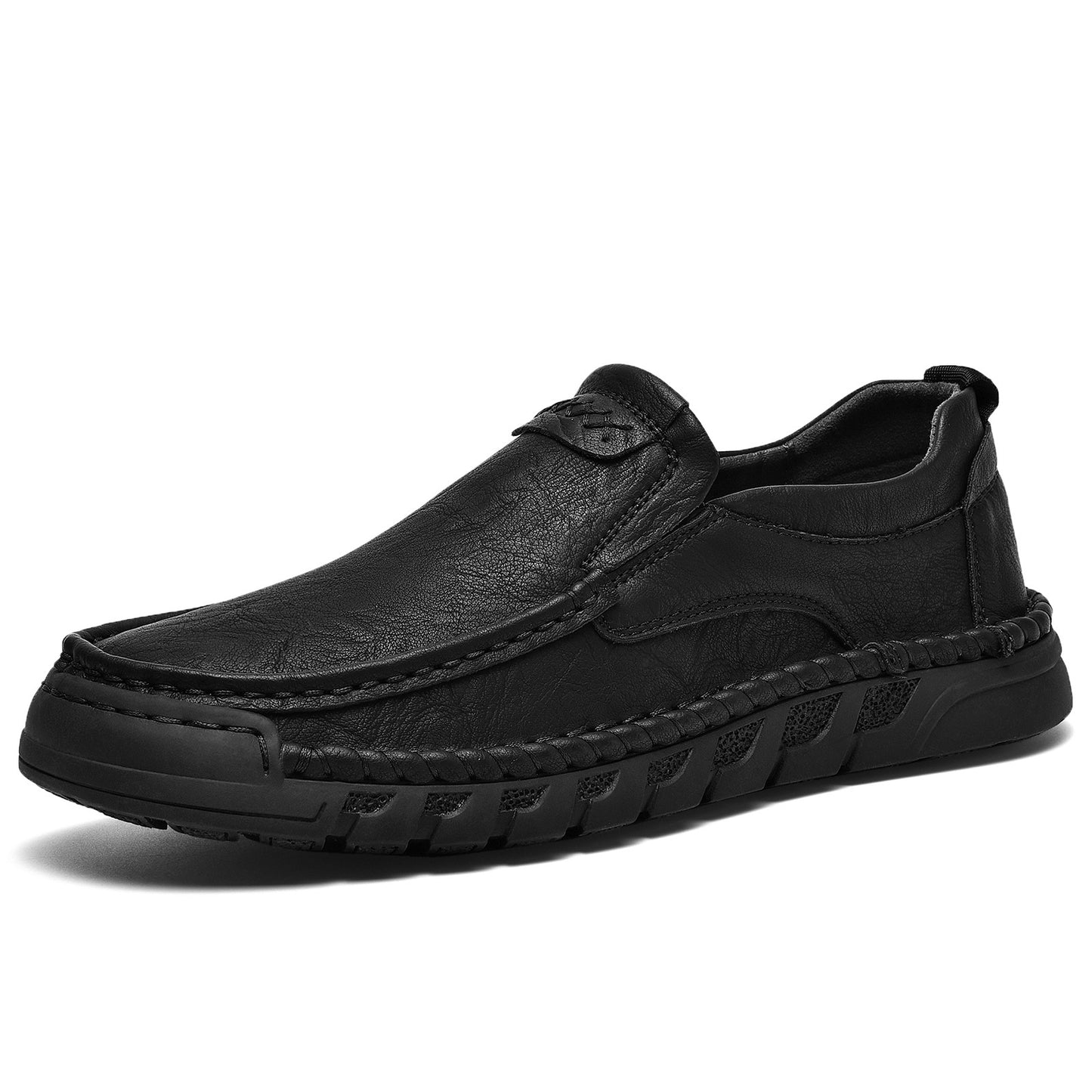 Mostelo® Mens Slip On Casual Outdoor Leather Walking Hiking Shoes