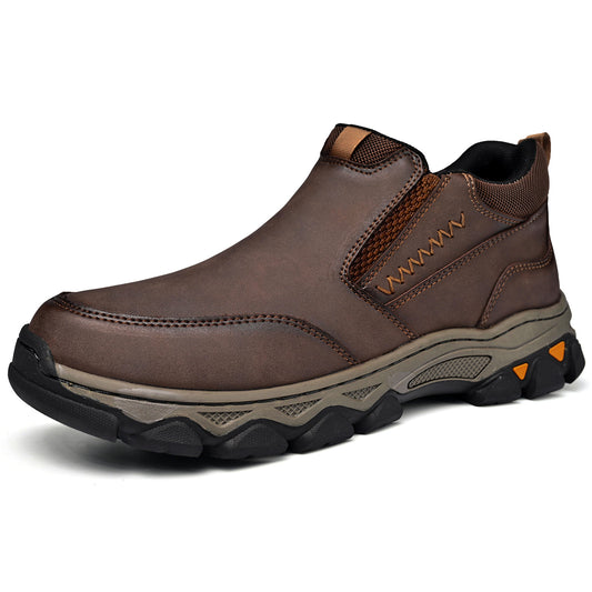 Mostelo® Mens Slip On Casual Outdoor Leather Walking Hiking Shoes V3382/V3699