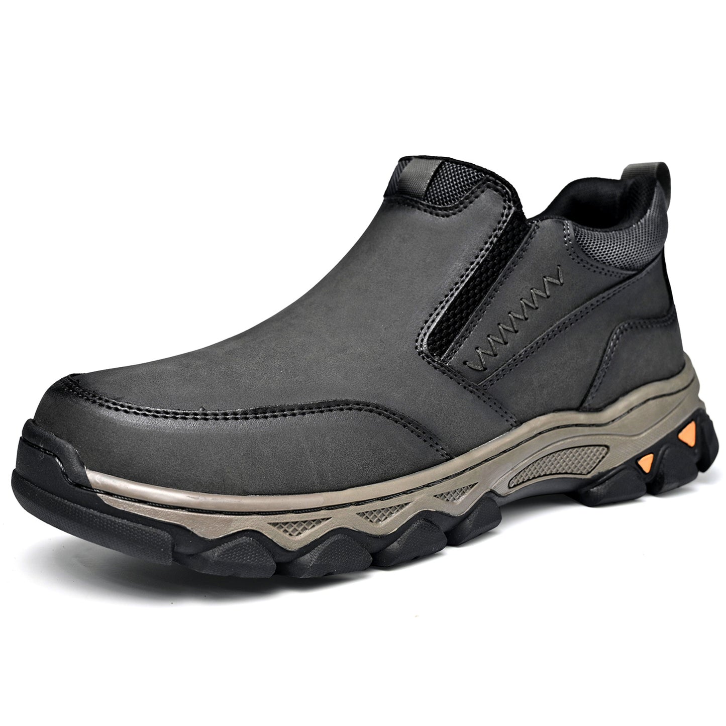 Mostelo® Mens Slip On Casual Outdoor Leather Walking Hiking Shoes V3382/V3699