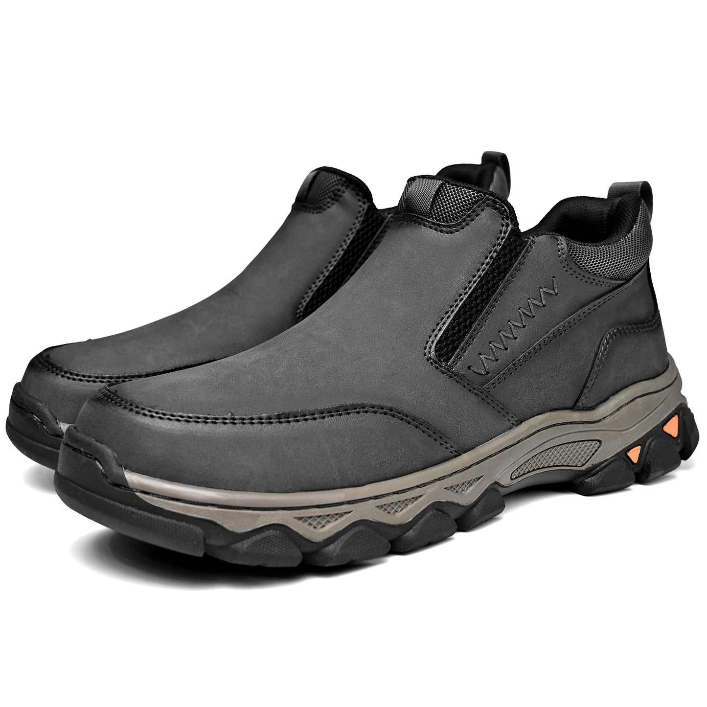 Mostelo® Mens Slip On Casual Outdoor Leather Walking Hiking Shoes V3382/V3699
