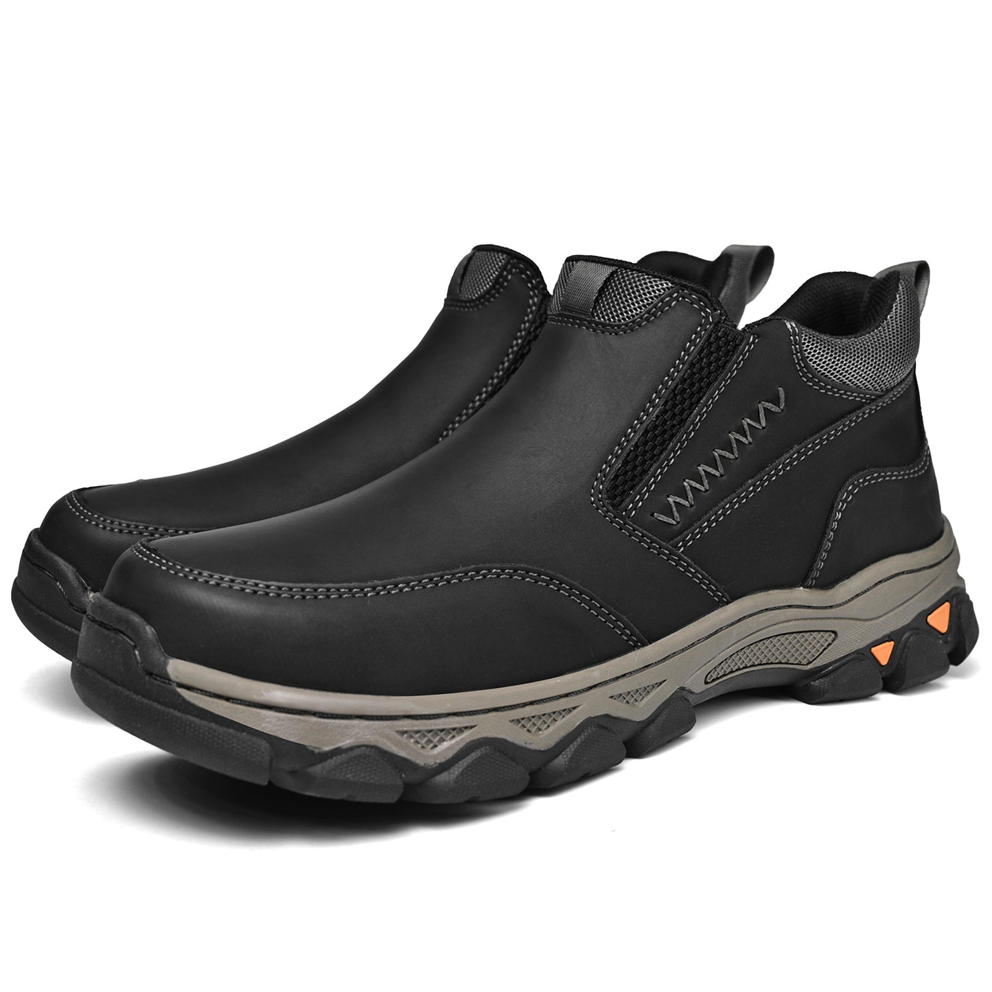 Mostelo® Mens Slip On Casual Outdoor Leather Walking Hiking Shoes V3382/V3699