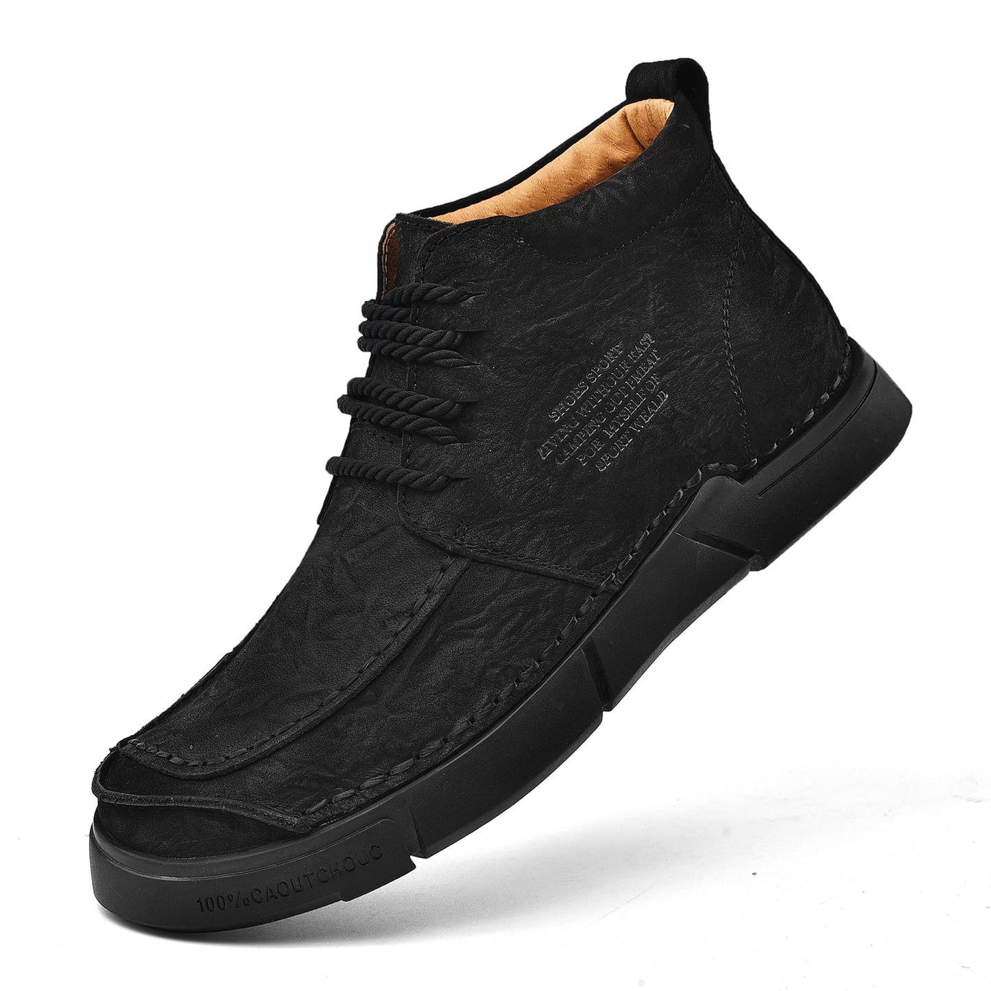 Mostelo® -Winter men's casual leather shoes with leather soft soles and high top leather shoes