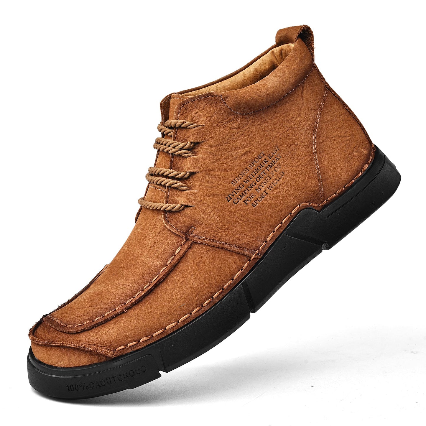 Mostelo® -Winter men's casual leather shoes with leather soft soles and high top leather shoes