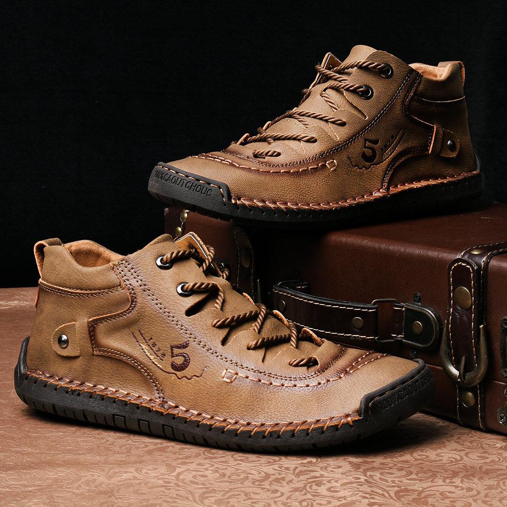 Mostelo™ - Men Hand Stitching Fashionable High-top Leather Boots