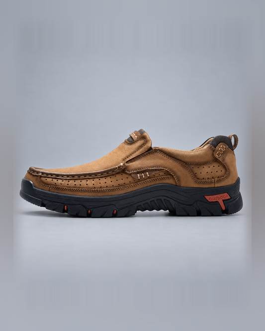 Mostelo Orthopedic Comfort Slip-On Leather Hiking Shoes