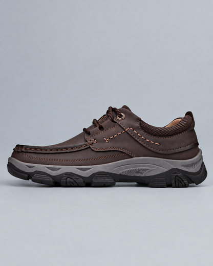 Men's Moc-Toe Lace-Up Walking Shoes – Rugged Comfort Casual Shoes