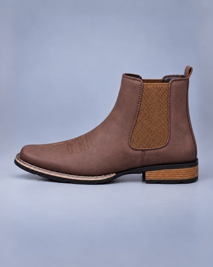 Men's Embroidered Western Chelsea Boots