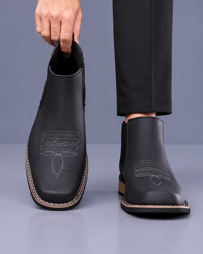 Men's Embroidered Western Chelsea Boots