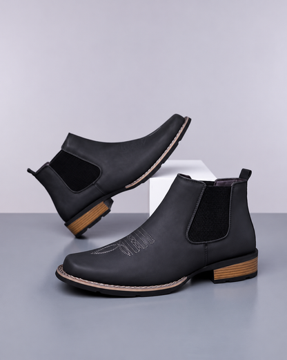 Men's Embroidered Western Chelsea Boots