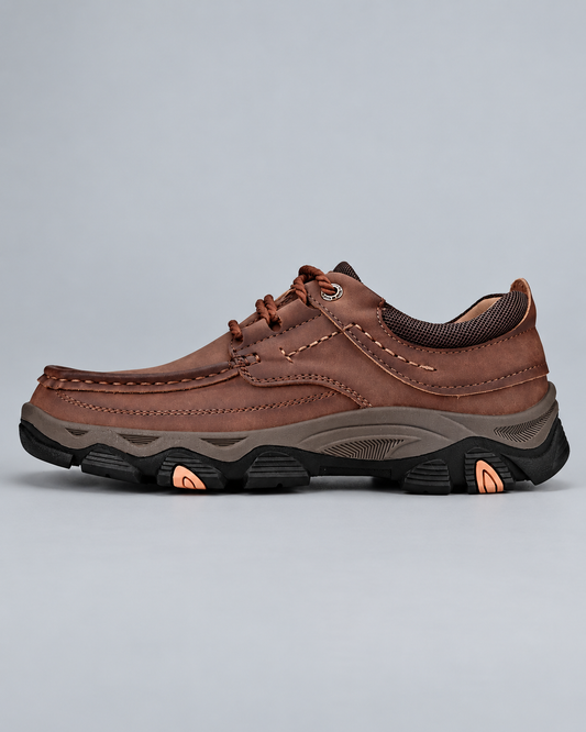 Men's Moc-Toe Lace-Up Walking Shoes – Rugged Comfort Casual Shoes