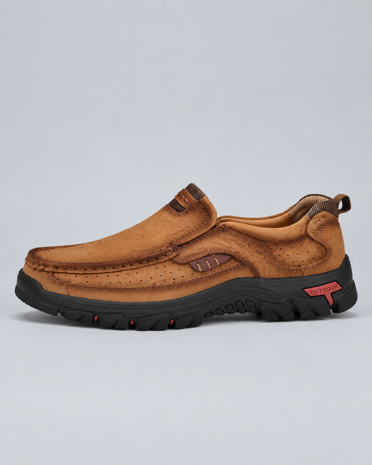 Mostelo Orthopedic Comfort Slip-On Leather Hiking Shoes
