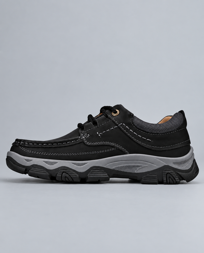 Men's Moc-Toe Lace-Up Walking Shoes – Rugged Comfort Casual Shoes