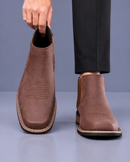 Men's Embroidered Western Chelsea Boots