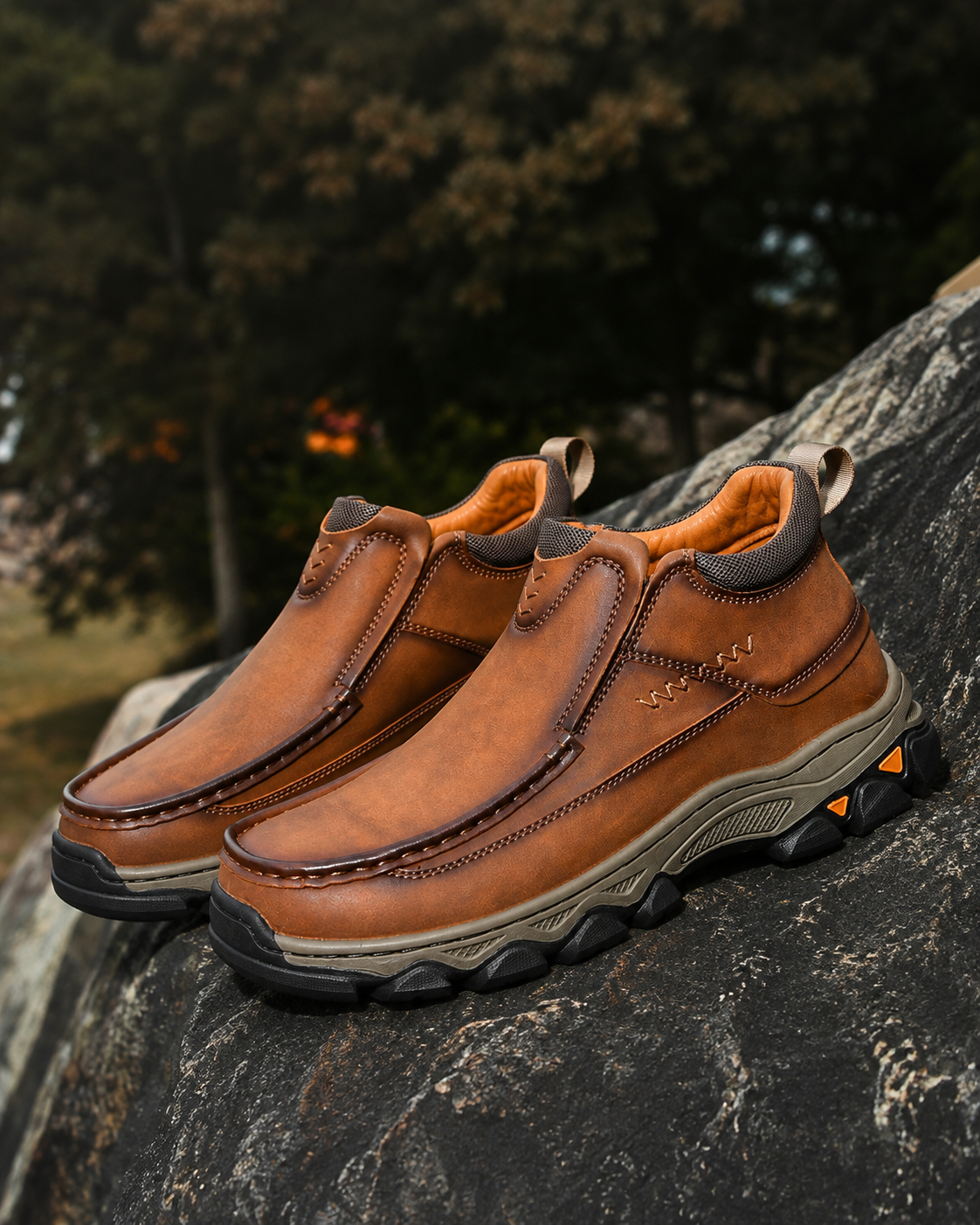 Men's Vintage Genuine Leather Slip-On Walking Shoes