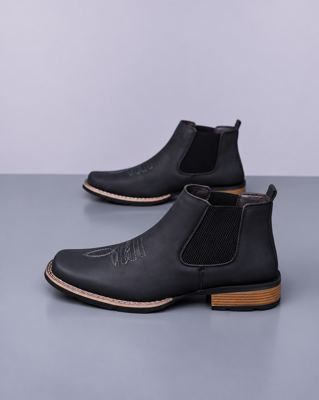 Men's Embroidered Western Chelsea Boots