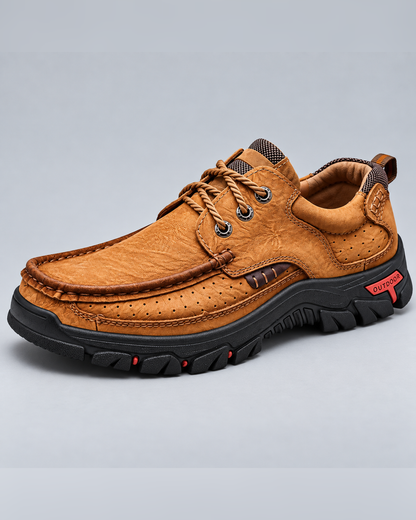 Men's Genuine Leather Outdoor Lace-Up Walking Shoes