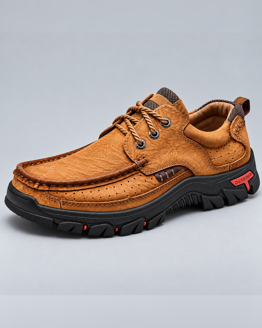 Men's Genuine Leather Outdoor Lace-Up Walking Shoes