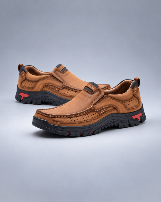 Mostelo Orthopedic Comfort Slip-On Leather Hiking Shoes