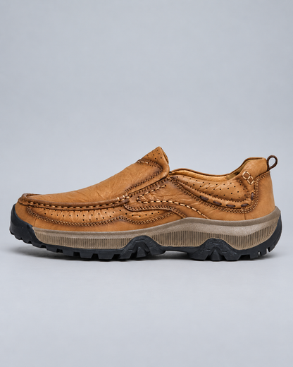 Men's Genuine Leather Slip-On Comfort Walking Shoes