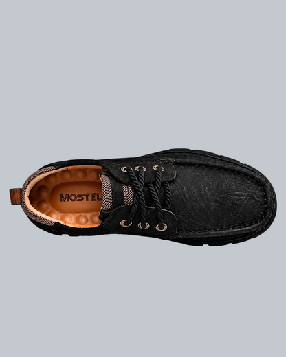 Men's Genuine Leather Outdoor Lace-Up Walking Shoes