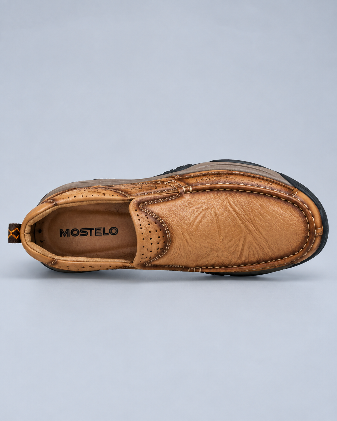 Men's Genuine Leather Slip-On Comfort Walking Shoes