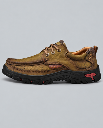 Men's Genuine Leather Outdoor Lace-Up Walking Shoes