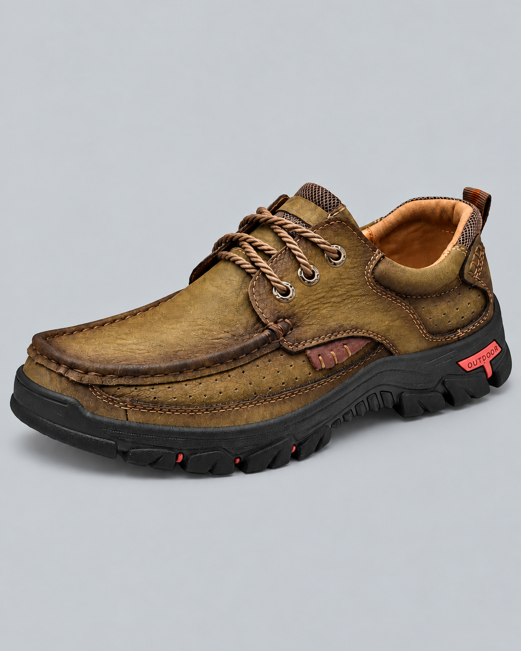 Men's Genuine Leather Outdoor Lace-Up Walking Shoes