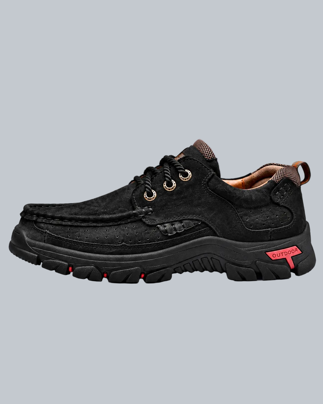 Men's Genuine Leather Outdoor Lace-Up Walking Shoes