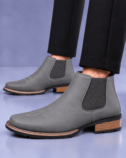 Men's Embroidered Western Chelsea Boots