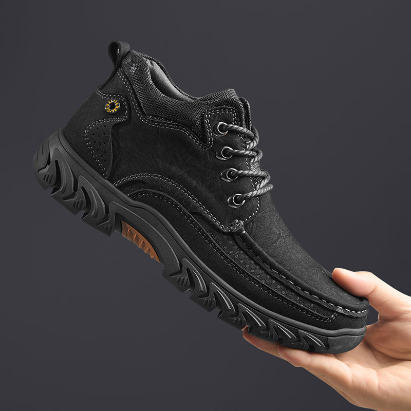 Mostelo® - Men's Leather Boots Leather Casual Men's Shoes Short Boots Outdoor Work Boots Suede Snow Boots