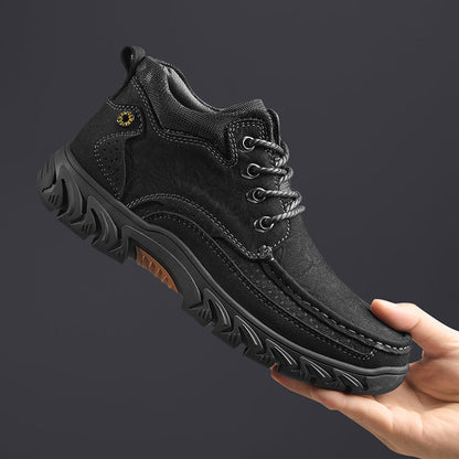 Mostelo® - Men's Leather Boots Leather Casual Men's Shoes Short Boots Outdoor Work Boots Suede Snow Boots