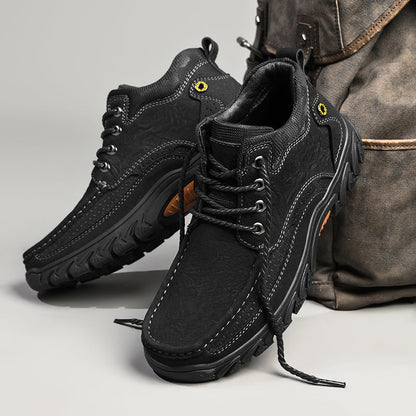 Mostelo® - Men's Leather Boots Leather Casual Men's Shoes Short Boots Outdoor Work Boots Suede Snow Boots