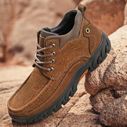 Mostelo® - Men's Leather Boots Leather Casual Men's Shoes Short Boots Outdoor Work Boots Suede Snow Boots
