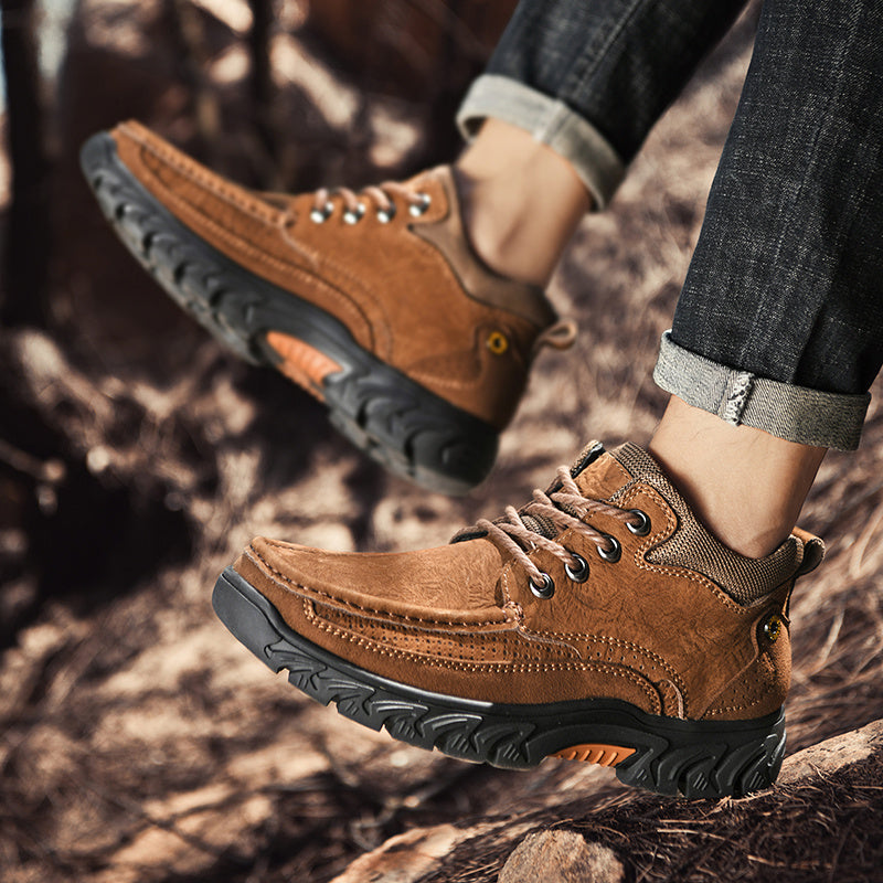 Mostelo® - Men's Leather Boots Leather Casual Men's Shoes Short Boots Outdoor Work Boots Suede Snow Boots