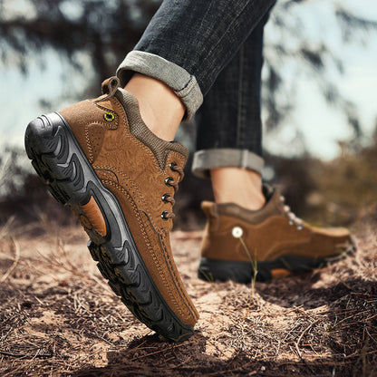 Mostelo® - Men's Leather Boots Leather Casual Men's Shoes Short Boots Outdoor Work Boots Suede Snow Boots