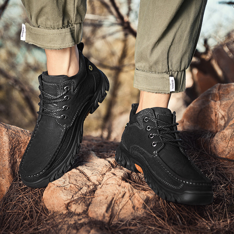 Mostelo® - Men's Leather Boots Leather Casual Men's Shoes Short Boots Outdoor Work Boots Suede Snow Boots