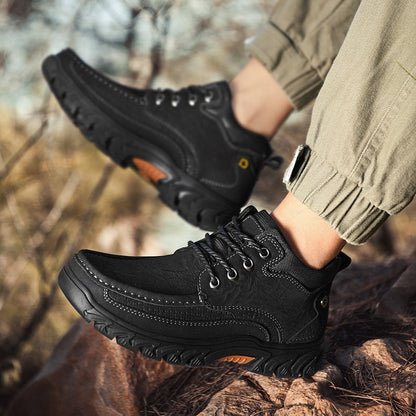 Mostelo® - Men's Leather Boots Leather Casual Men's Shoes Short Boots Outdoor Work Boots Suede Snow Boots